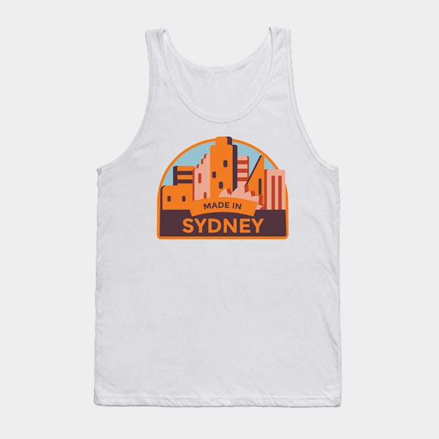 Made In Sydney Sticker Tank Top by RajaGraphica